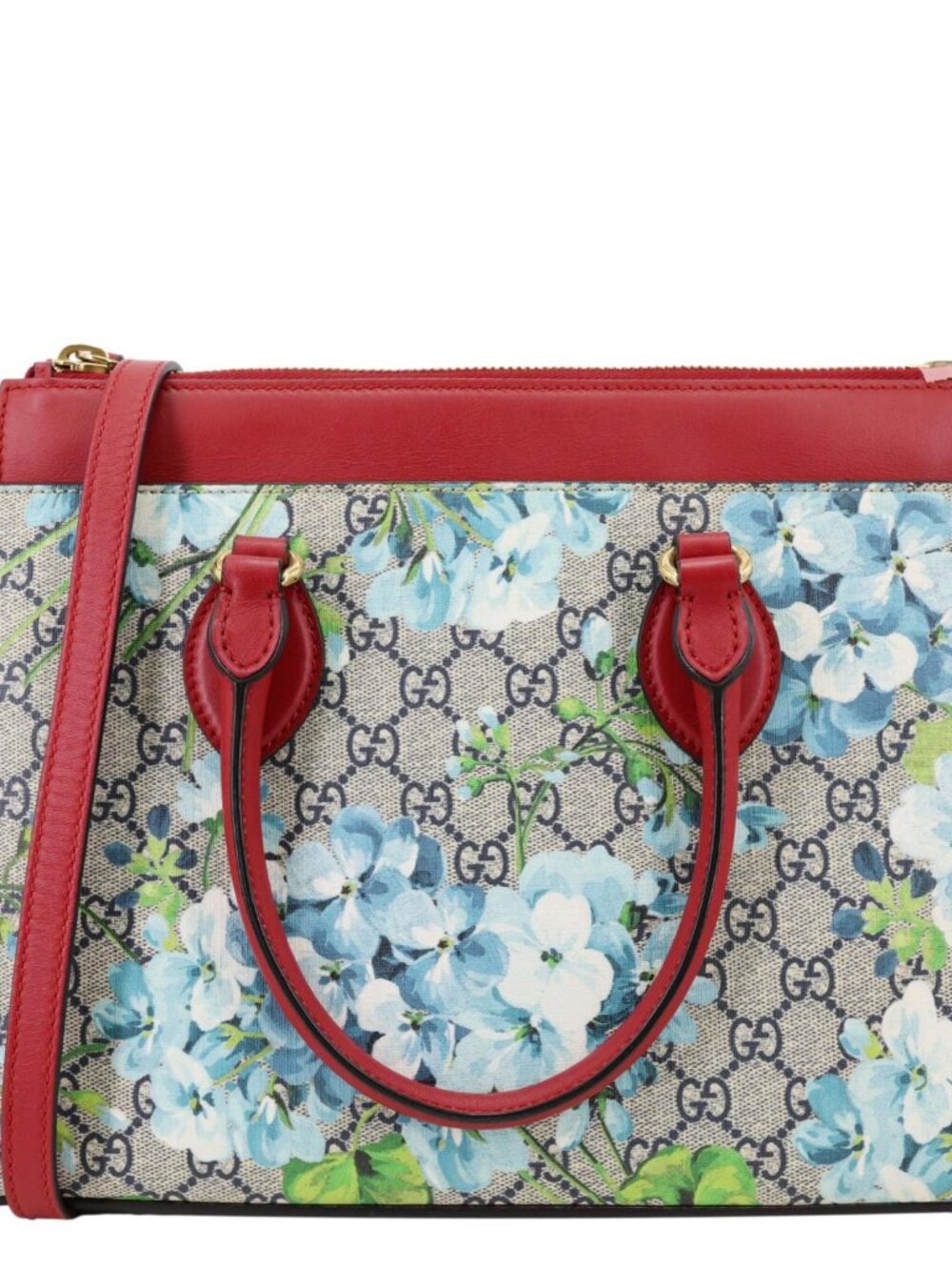 Gucci  Zip Top GG Supreme Blooms Canvas Tote Bag Beige 409534